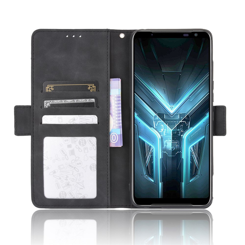 Wallet Stand Flip Leather Protective Case for Asus ROG Phone 3/ZS661KS/ROG Phone 3 Strix - Black-6