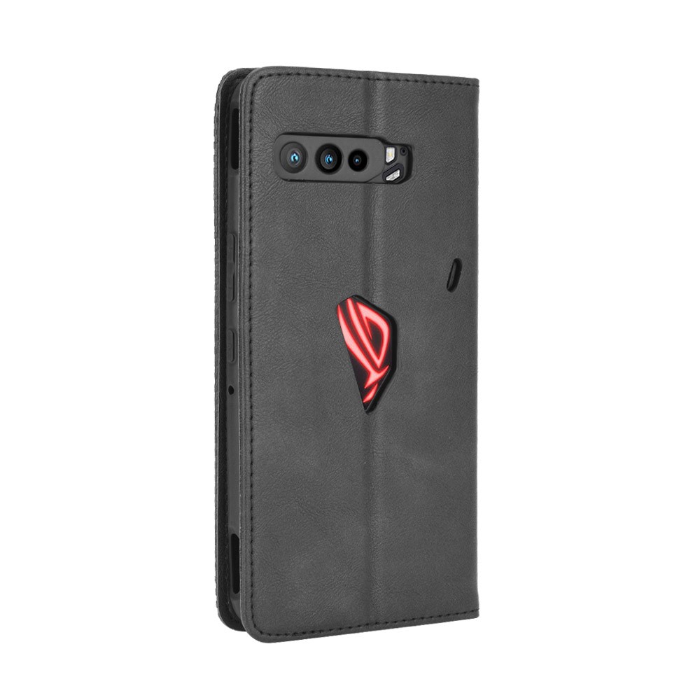 Retro Leather Stylish Phone Shell for Asus ROG Phone 3/ZS661KS/ROG Phone 3 Strix - Black-8