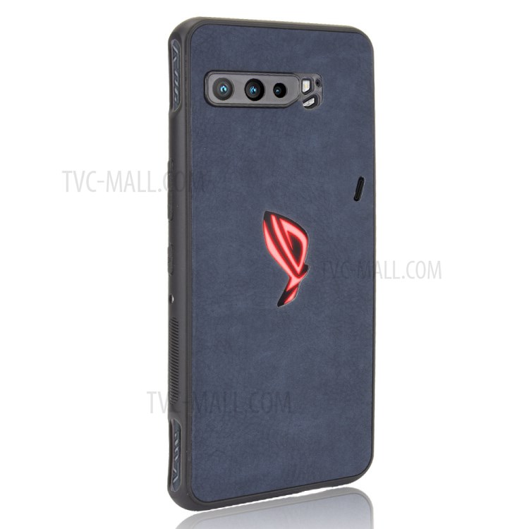 Leather Coated TPU Case for Asus ROG Phone 3 ZS661KS/3 Strix - Blue-4