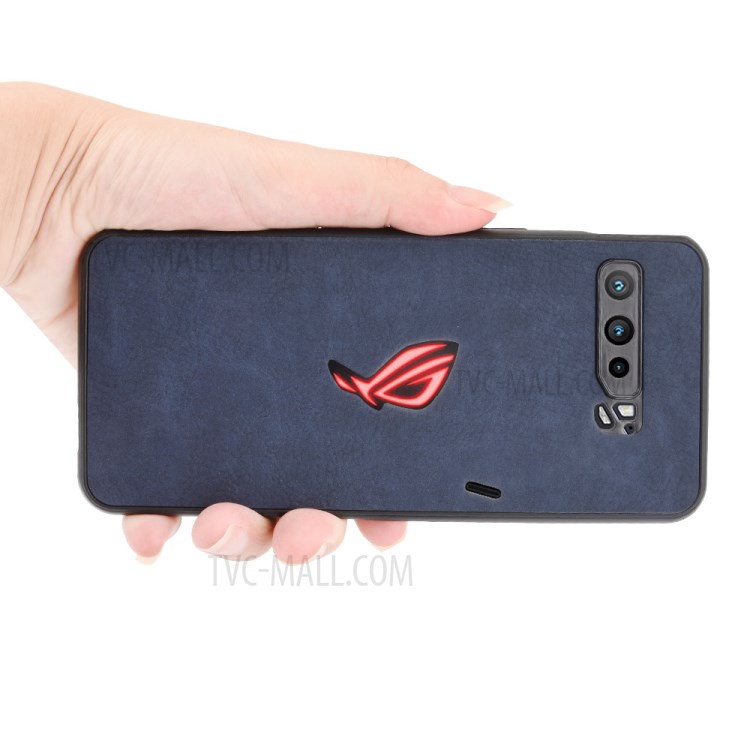 Leather Coated TPU Case for Asus ROG Phone 3 ZS661KS/3 Strix - Blue-5