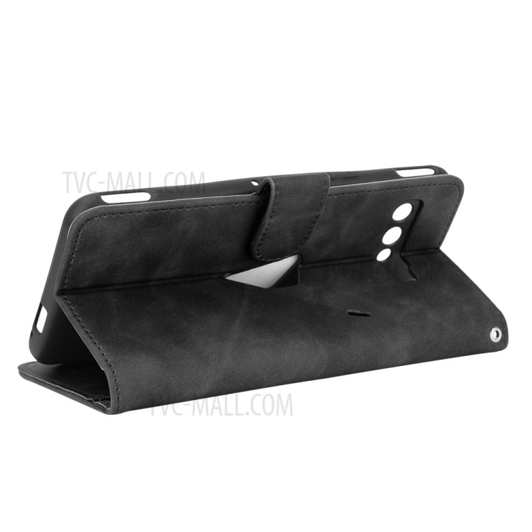 Skin-touch Flip Case Wallet Stand Leather Cover for Asus ROG Phone 3 ZS661KS - Black-5