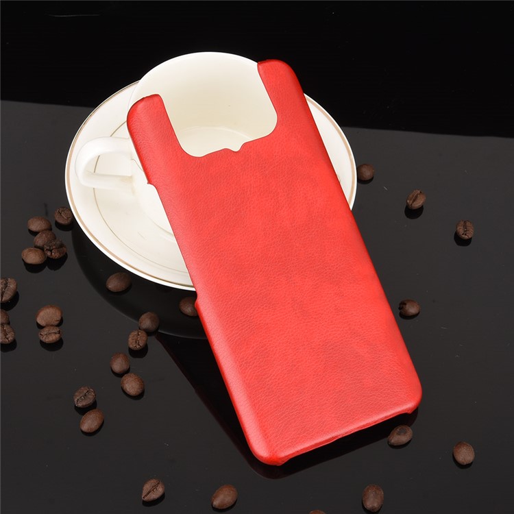 Capa de Telefone Litchi Skin Coated Coated PC Case Para Asus Zenfone 7 ZS670KS/7 Pro Zs671ks - Vermelho