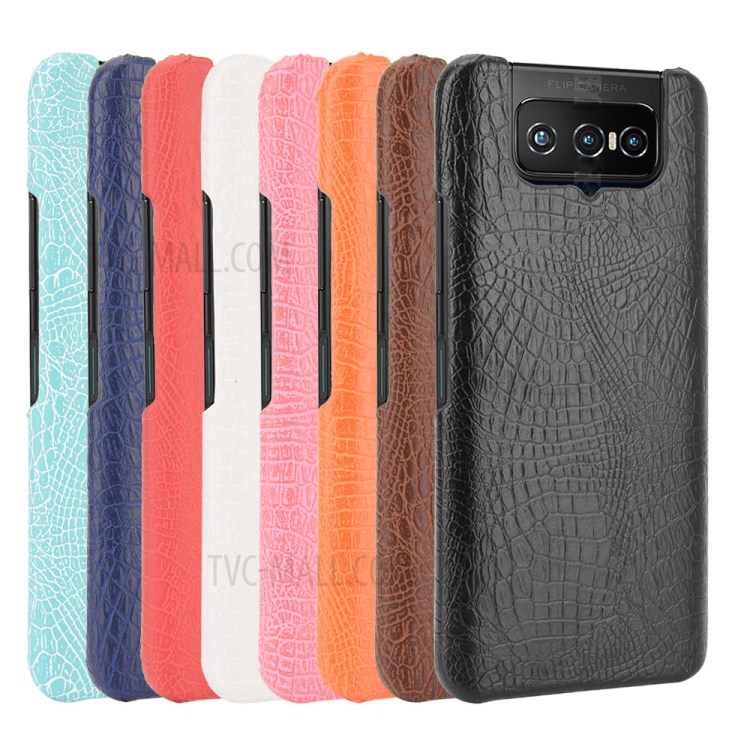 Crocodile Texture Cover PU Leather Coated PC Phone Shell for Asus Zenfone 7 ZS670KS/7 Pro ZS671KS - Black-6