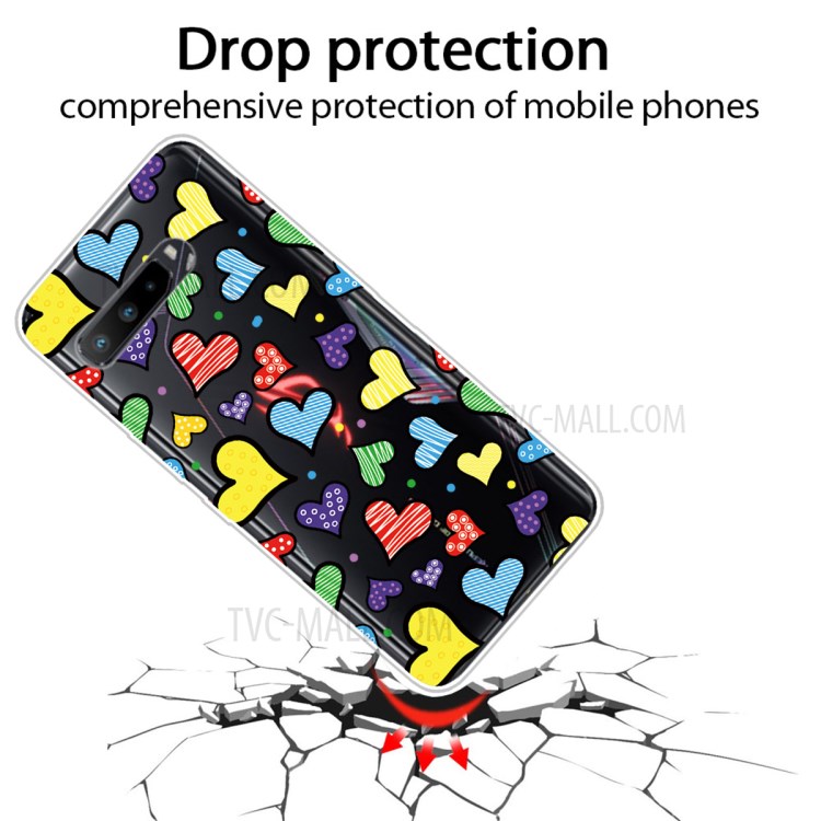 Pattern Printing Clear TPU Cell Phone Case Cover for Asus ROG Phone 3 ZS661KS - Hearts-2