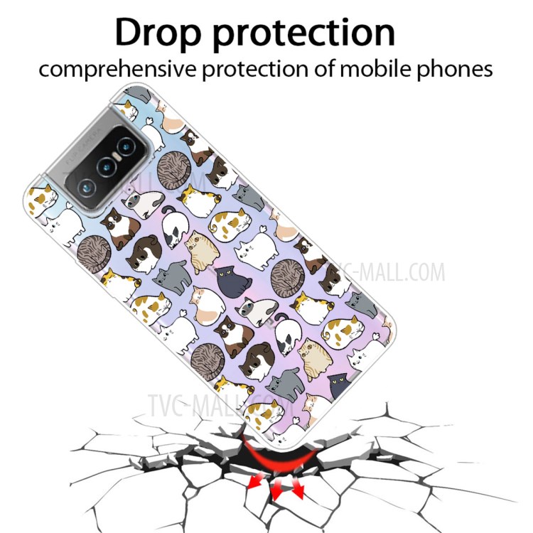 Pattern Printing Case TPU Cover for Asus Zenfone 7 Pro ZS671KS - Cute Cats-2