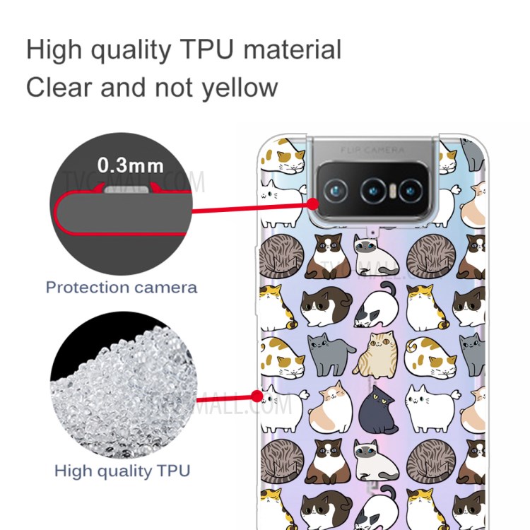 Pattern Printing Case TPU Cover for Asus Zenfone 7 Pro ZS671KS - Cute Cats-3