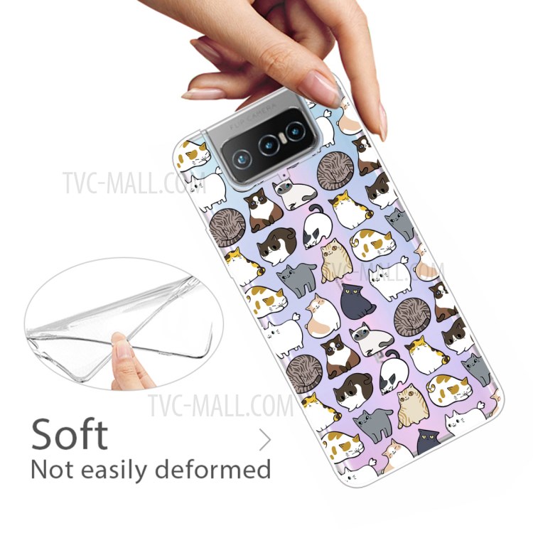 Pattern Printing Case TPU Cover for Asus Zenfone 7 Pro ZS671KS - Cute Cats-4