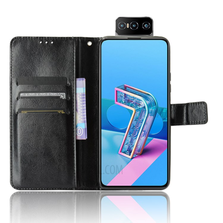 Crazy Horse Texture Wallet Leather Cover for Asus Zenfone 7 ZS670KS/7 Pro ZS671KS - Black-5