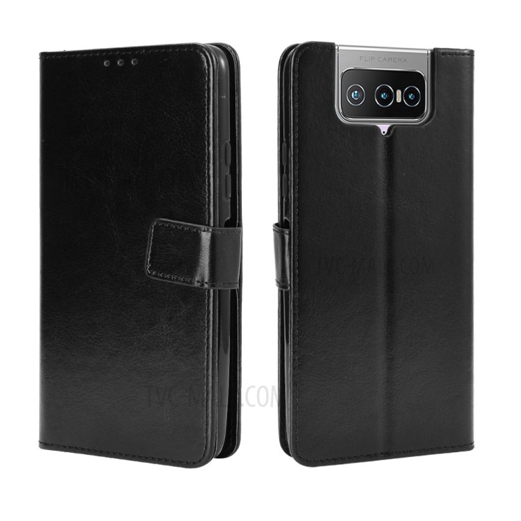 Crazy Horse Texture Wallet Leather Cover for Asus Zenfone 7 ZS670KS/7 Pro ZS671KS - Black-7