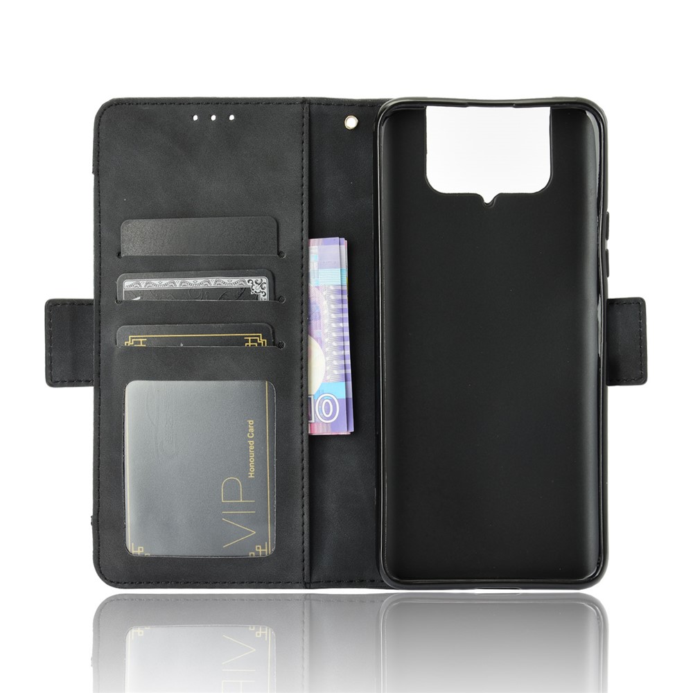 Multi-slot Leather Case Wallet Stand Shell Protector for Asus Zenfone 7 ZS670KS/Zenfone 7 Pro ZS671KS - Black-3