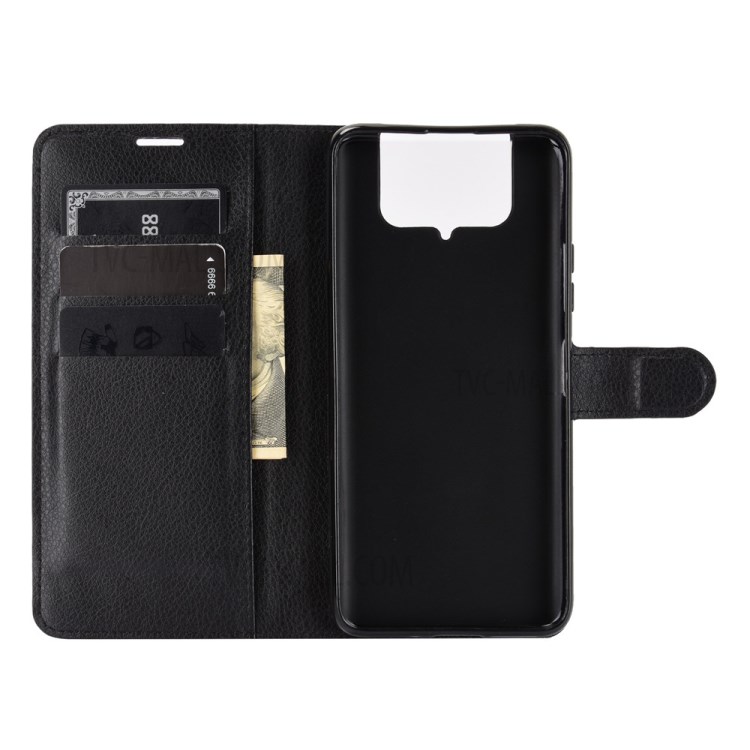 Litchi Texture Wallet Stand Leather Protector Cover for Asus Zenfone 7 ZS670KS - Black-3