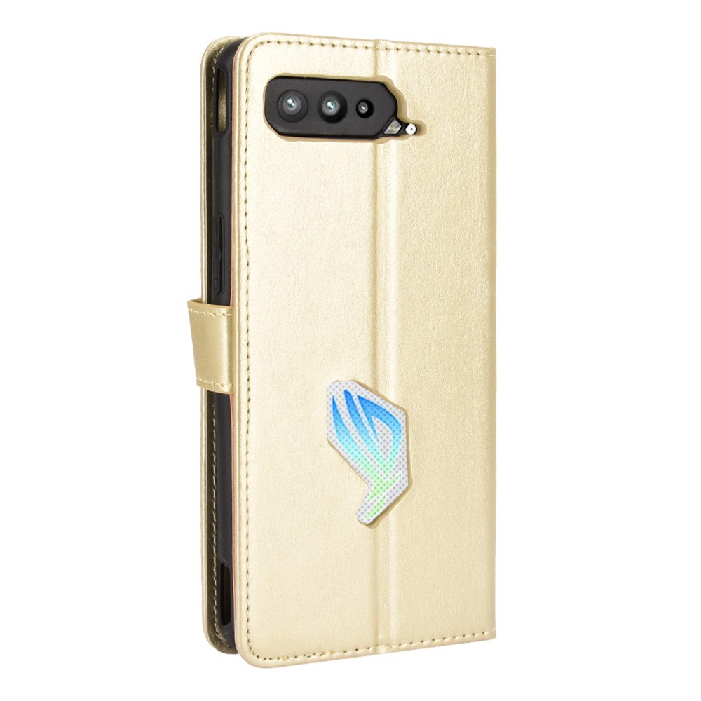 Crazy Horse Wallet Stand Leather Case with Strap for Asus ROG Phone 5 - Gold-3