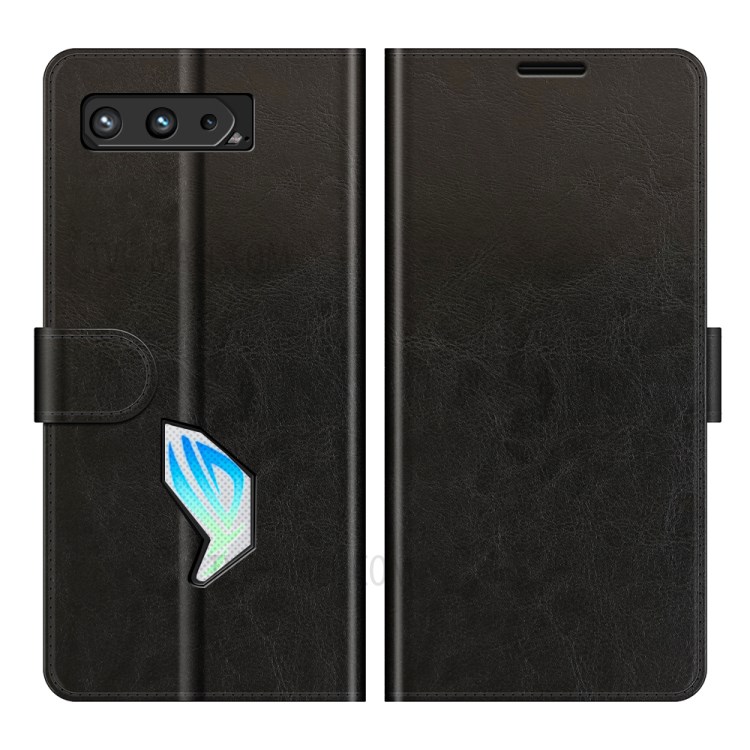 Crazy Horse Texture Stand Design Wallet Leather Case for Asus ROG Phone 5 - Black-1