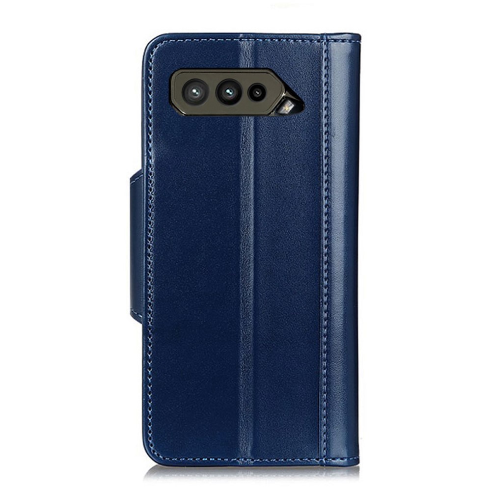 PU Leather Wallet Stand Design Magnetic Clasp Protection Case Shell for Asus ROG Phone 5 - Blue-5