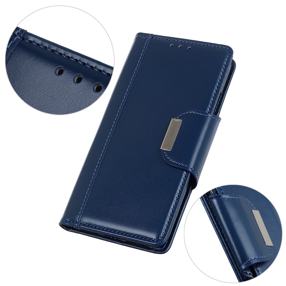 PU Leather Wallet Stand Design Magnetic Clasp Protection Case Shell for Asus ROG Phone 5 - Blue-8