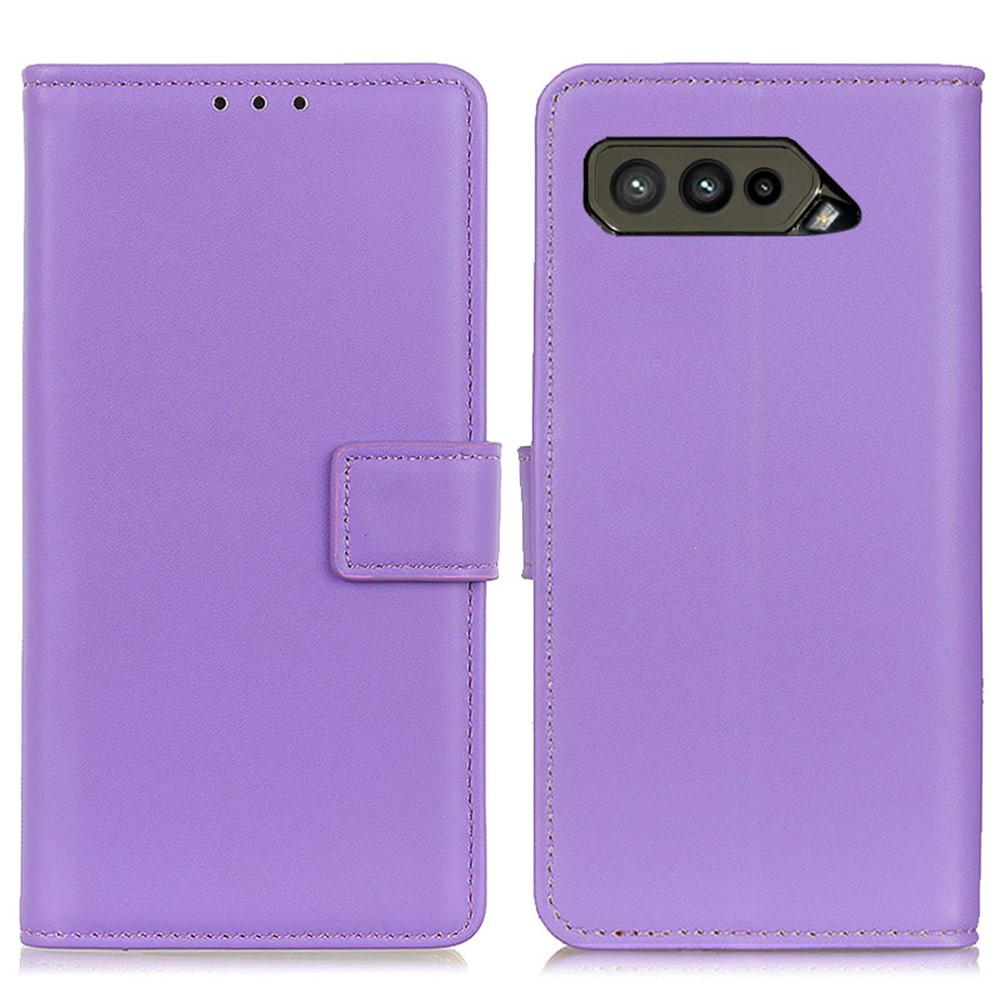 Magnetic Clasp PU Leather Protective Phone Wallet Stand Shell Case for Asus ROG Phone 5 - Purple-1