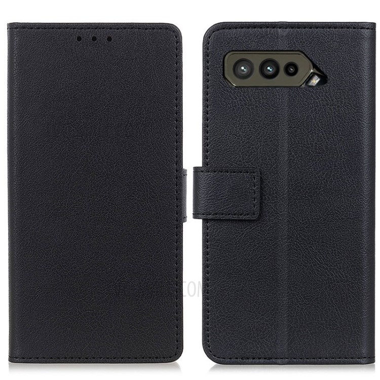 Leather Wallet Stand Phone Casing Cover for Asus ROG Phone 5 - Black-1