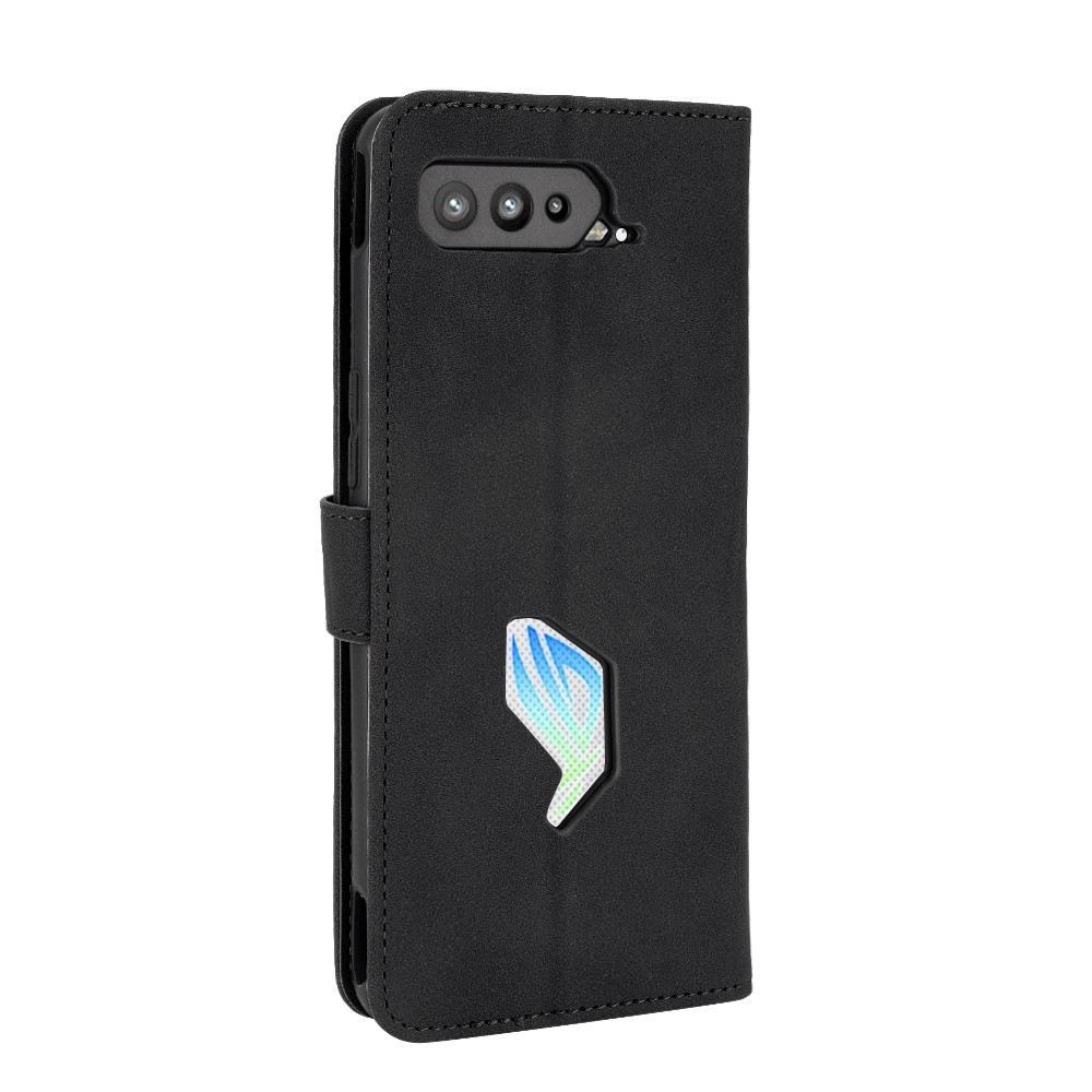 Folio Flip Skin-Touch Wallet Leather Stand Phone Case for Asus ROG Phone 5 ZS673KS - Black-5
