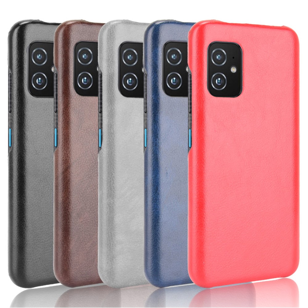 Hard PC Coated with Litchi Texture Leather Phone Shell for Asus Zenfone 8 ZS590KS - Black-6