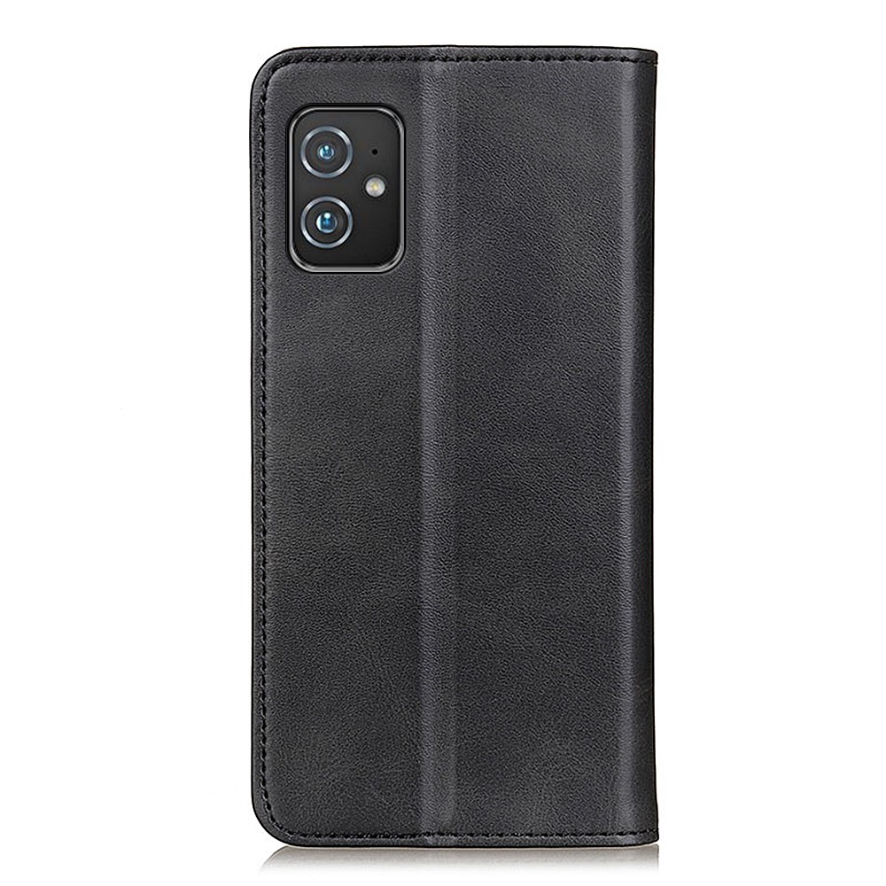 Full Protection Auto-absorbed Split Leather Phone Cover for Asus Zenfone 8 Wallet Design Stand Shell - Black-3