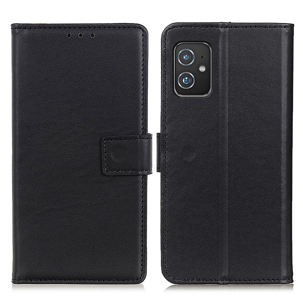 Magnetic Clasp Design Full Protection Leather Wallet Mobile Phone Stand Shell for Asus Zenfone 8 - Black-1