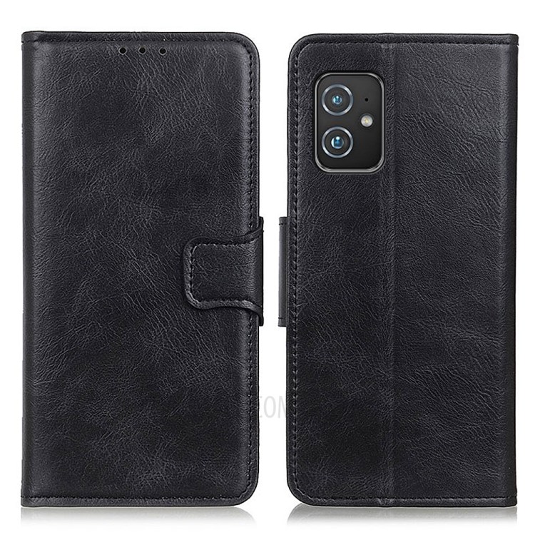 Crazy Horse Texture Wallet Design Folio Flip PU Leather Stand Cover for Asus Zenfone 8 - Black-1