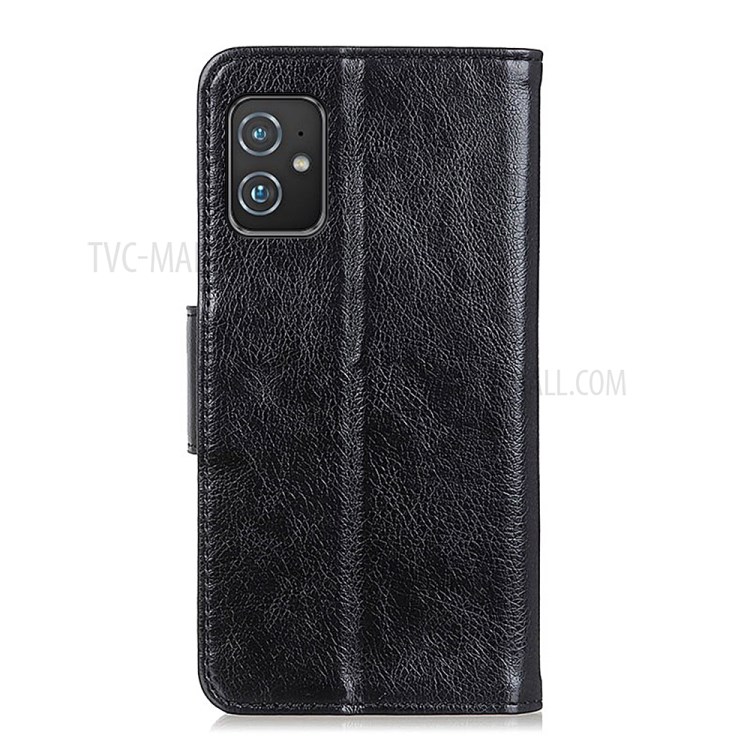 Nappa Texture Split Leather Stand Wallet Design Phone Cover Shell for Asus Zenfone 8 - Black-3