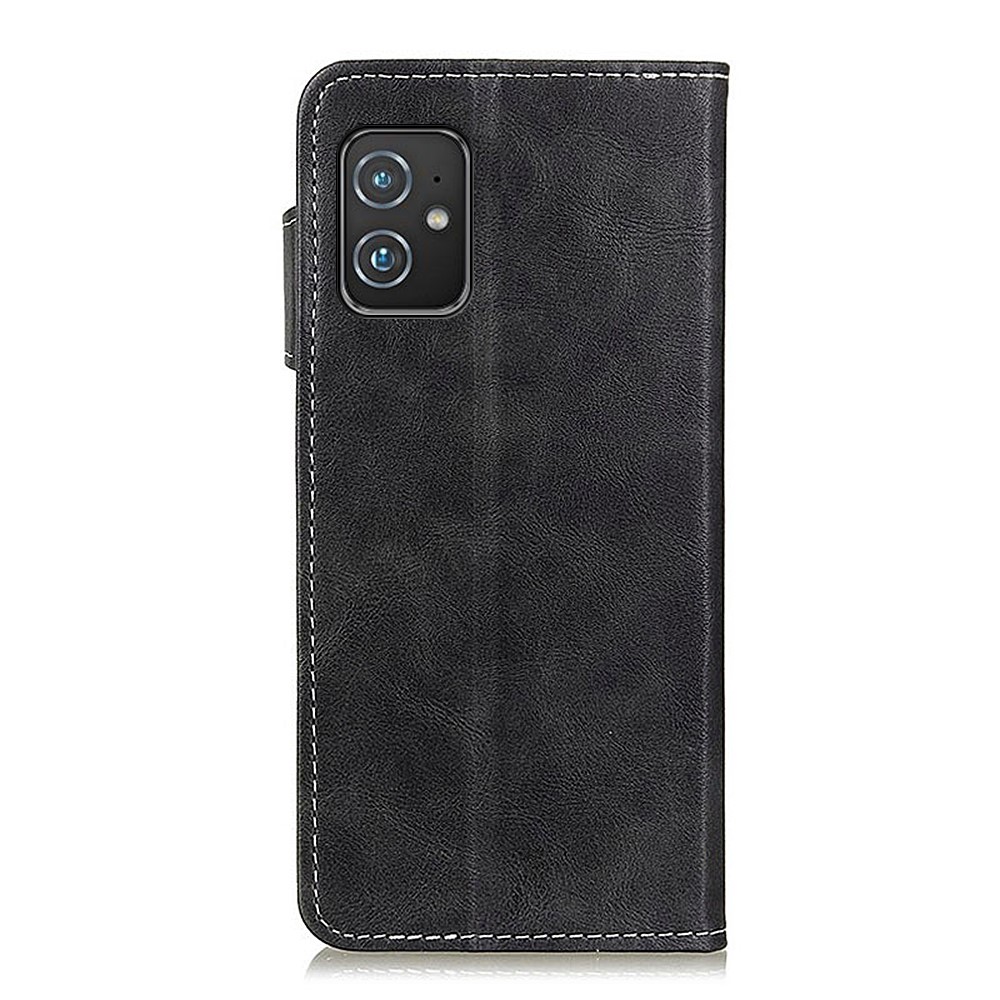 Full Protection S-shape Textured Wallet Stand Leather Phone Case for Asus Zenfone 8 - Black-3