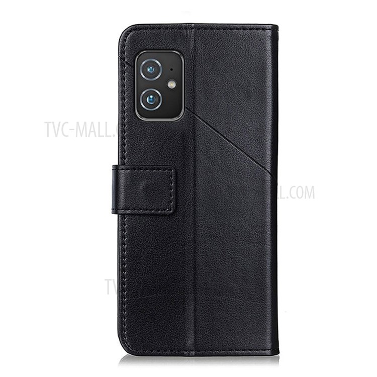 Wallet Stand Design PU Leather Mobile Phone Protective Cover Shell Case for Asus Zenfone 8 - Black-3
