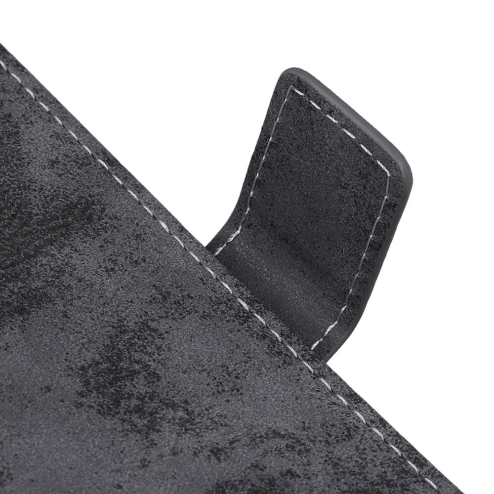 Vintage Style PU Leather Case for Asus Zenfone 8 Cell Phone Wallet Stand Shell Cover Protector - Grey-8
