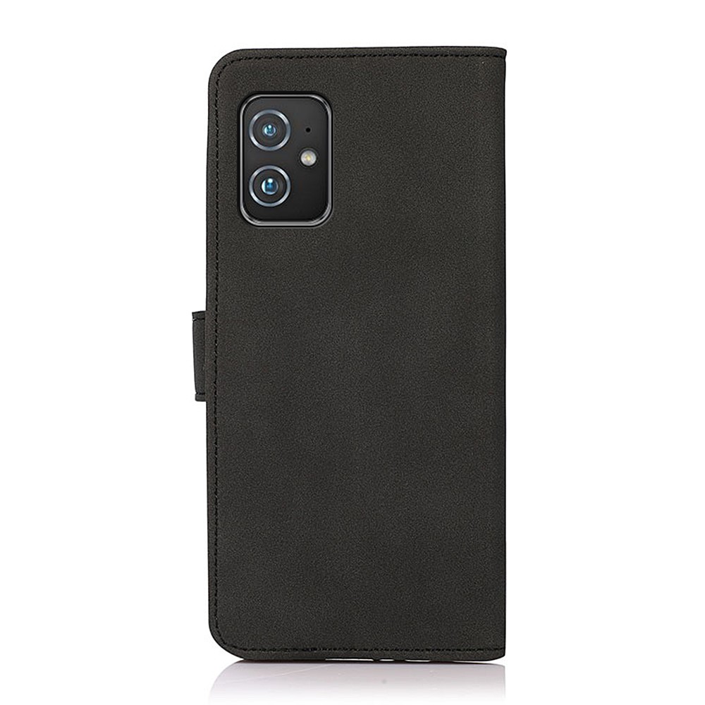 KHAZNEH Textured Leather Mobile Phone Cover Case Shell with Wallet Stand for Asus Zenfone 8 - Black-3