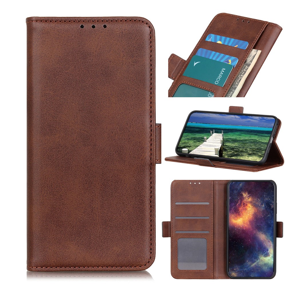 Magnetic Double Clasp PU Leather Wallet Stand Phone Case for Asus Zenfone 8 Flip - Coffee-7