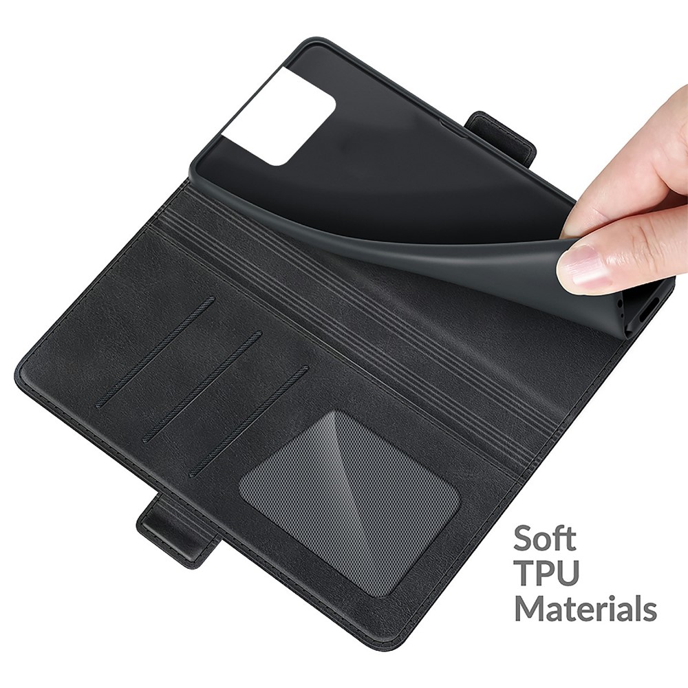 PU Leather Full Protection Wallet Cover Stand Case with Magnetic Double Clasp for Asus Zenfone 8 Flip - Black-7