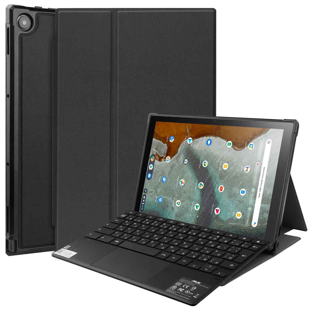 TPU + PU Leather Stand Case Tablet Cover for ASUS Chromebook Detachable CM3 (CM3000DVA-HT0019) - Black-12
