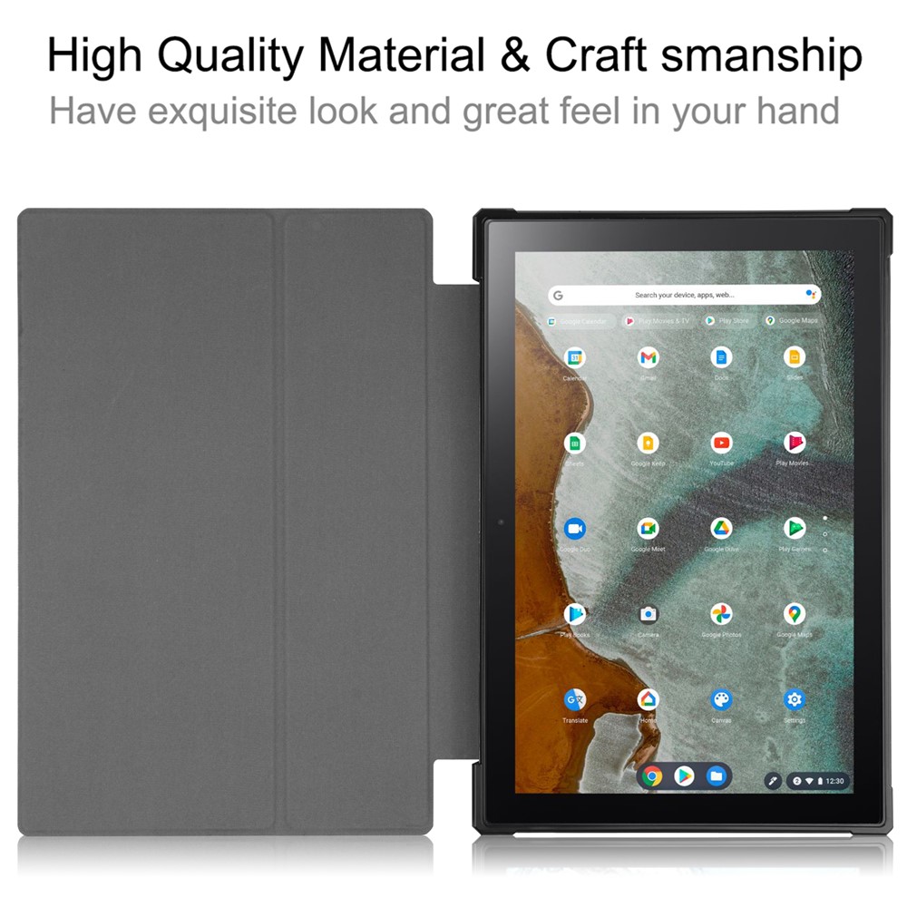 TPU + PU Leather Stand Case Tablet Cover for ASUS Chromebook Detachable CM3 (CM3000DVA-HT0019) - Black-2