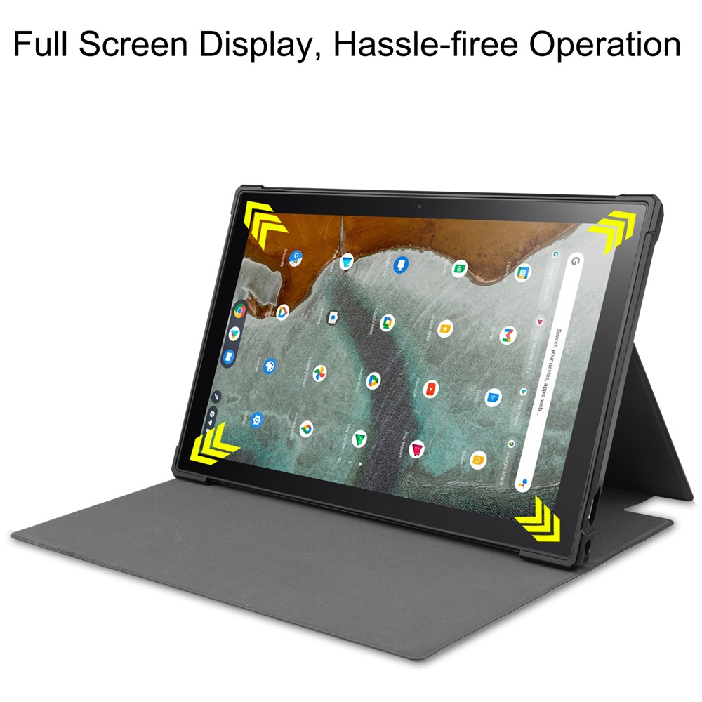 TPU + PU Leather Stand Case Tablet Cover for ASUS Chromebook Detachable CM3 (CM3000DVA-HT0019) - Black-3