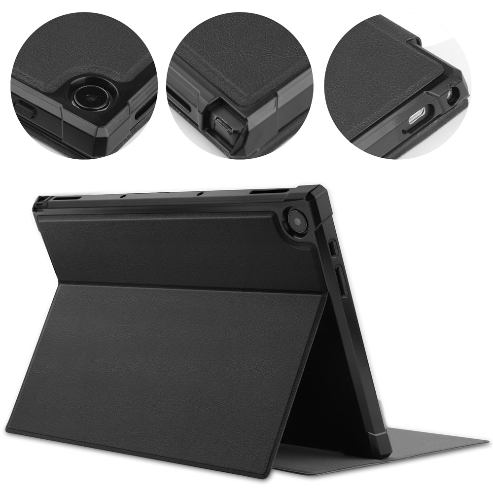 TPU + PU Leather Stand Case Tablet Cover for ASUS Chromebook Detachable CM3 (CM3000DVA-HT0019) - Black-7