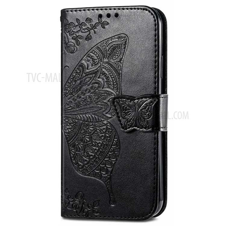 Imprinting Butterfly Flower Leather Protective Phone Cover Wallet Shell for Asus Zenfone 8 Flip - Black-2