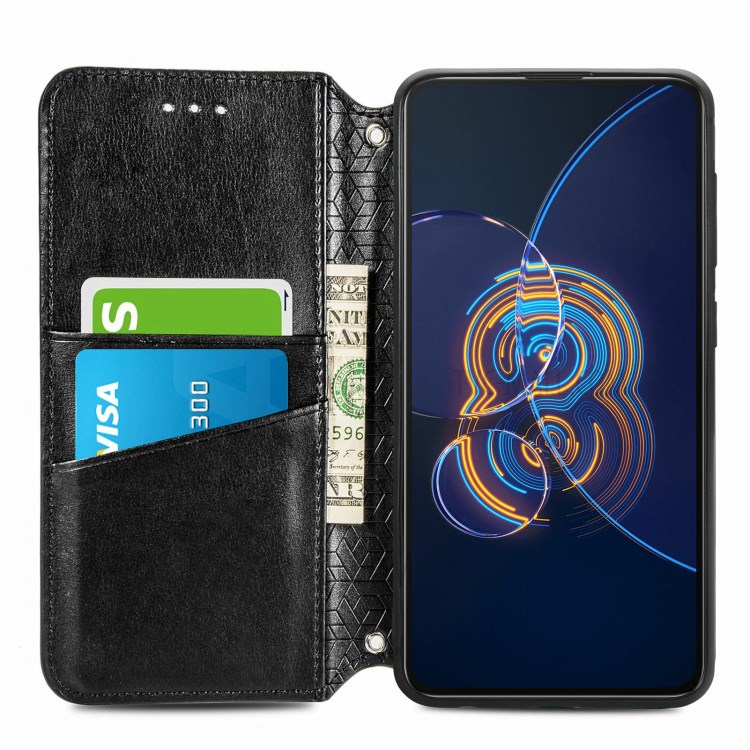 Imprinting Mandala Flower Auto-absorbed Folio Flip Leather Phone Stand Case Cover for Asus Zenfone 8 Flip - Black-4