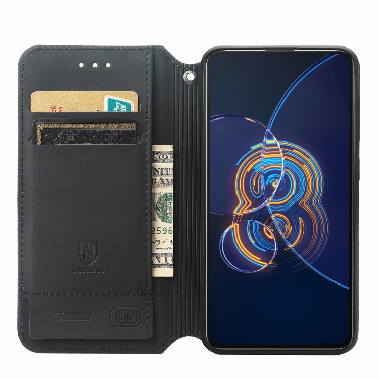 CASENEO 001 Series Foldable Stand Design Pattern Printing Folio Flip RFID Blocking Leather Phone Cover Shell with Wallet for Asus Zenfone 8 Flip - Magic Space-5