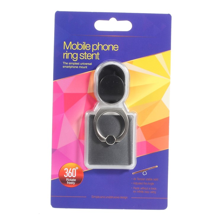 Ring Style Rotary Metal Kickstand Mount for iPhone Samsung Sony etc - Grey-10