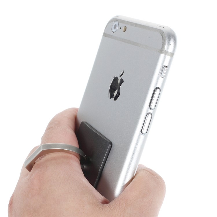 Ring Style Rotary Metal Kickstand Mount for iPhone Samsung Sony etc - Grey-3
