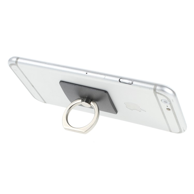 Ring Style Rotary Metal Kickstand Mount for iPhone Samsung Sony etc - Grey-4