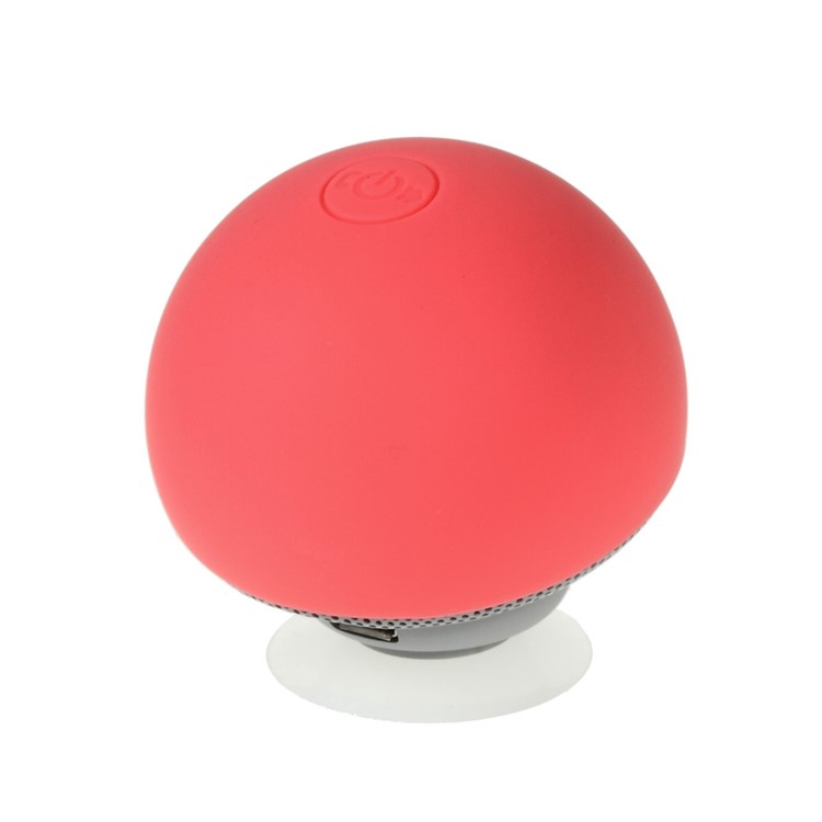Mushroom Shape Bluetooth Speaker with Suction Holder Support Mic - Red-2