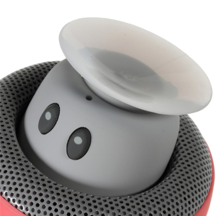Mushroom Shape Bluetooth Speaker with Suction Holder Support Mic - Red-4