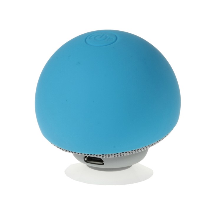 Mushroom Shape Bluetooth Speaker with Suction Holder Support Mic - Blue-2
