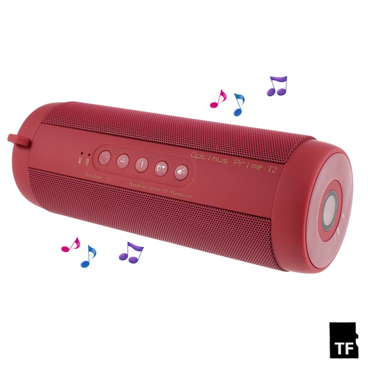 T2 Outdoor Hands-free Bluetooth Speaker with Flashlight Support TF Card FM Radio - Red-1
