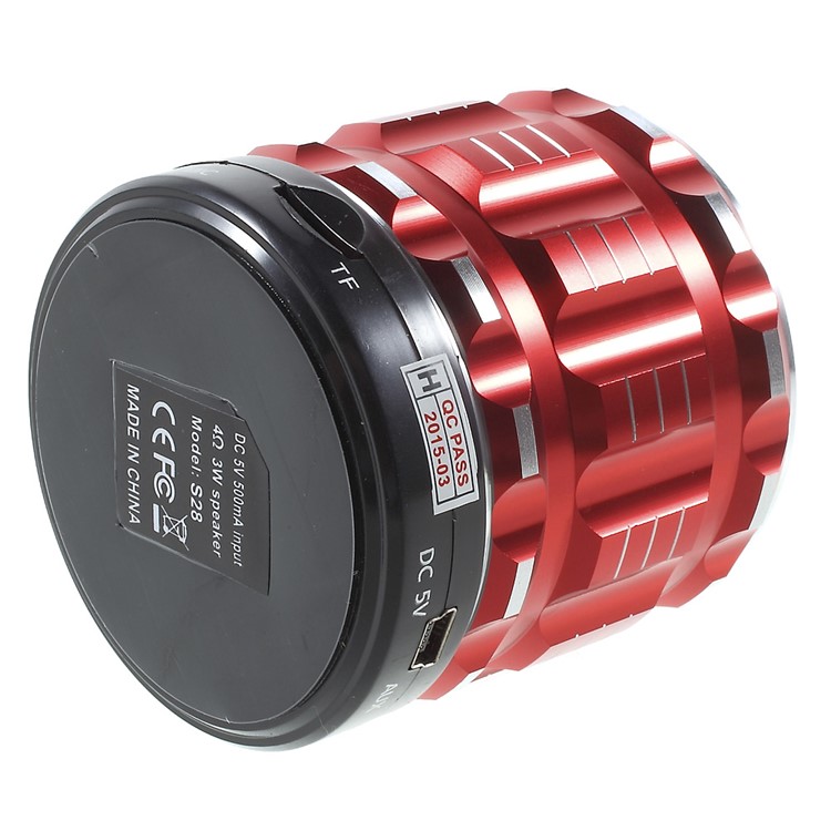 S28 Metal Shell Mini Stereo Bluetooth Speaker with Microphone for iPhone Samsung Sony - Red-5