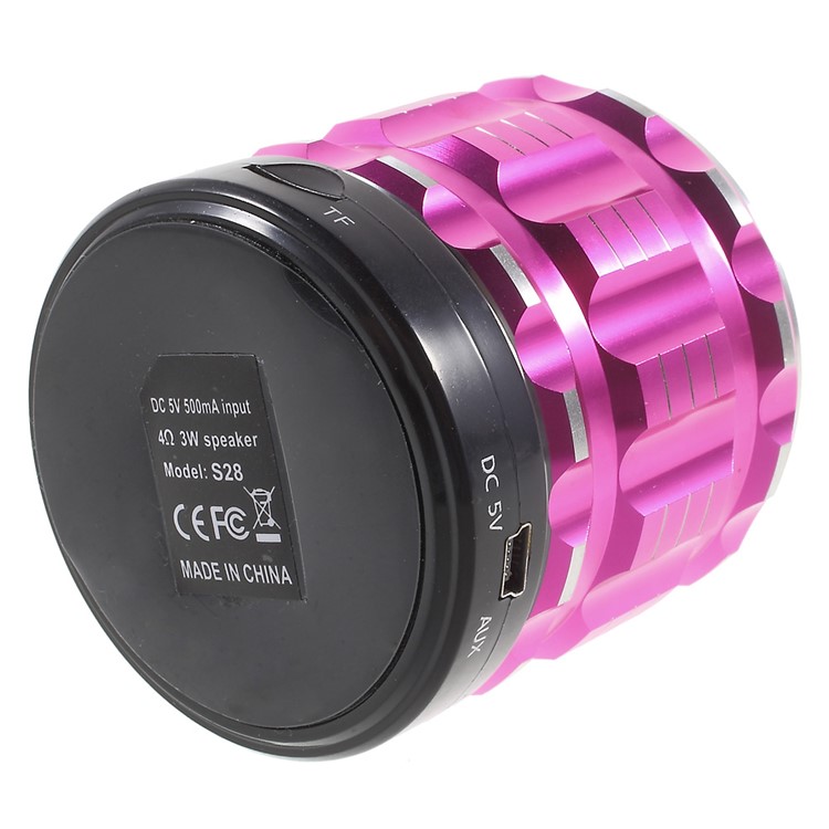 S28 Metal Shell Mini Stereo Bluetooth Speaker with Microphone for iPhone Samsung Sony - Rose-5