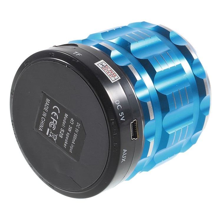 S28 Metal Shell Mini Stereo Bluetooth Speaker with Microphone for iPhone Samsung Sony - Blue-6
